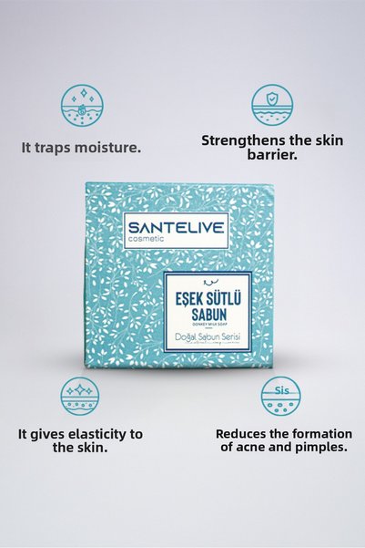 Santelive صابون حليب الحمار الطبيعي الصلب 125 جرام
