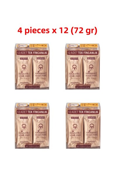 Mehmet Efendi Kurukahveci Turkish Coffee 48 Pieces X 6 Gr (4 Packs)