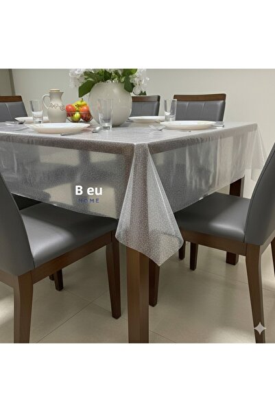 Blue Home Față de masă PVC argintiu argintiu, transparentă, anti-alunecare, rezistentă la pete