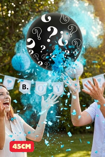 Baloncu Dede Μπαλόνια για ανδρικό πάρτι για αποκάλυψη φύλου με μπλε κονφέτι