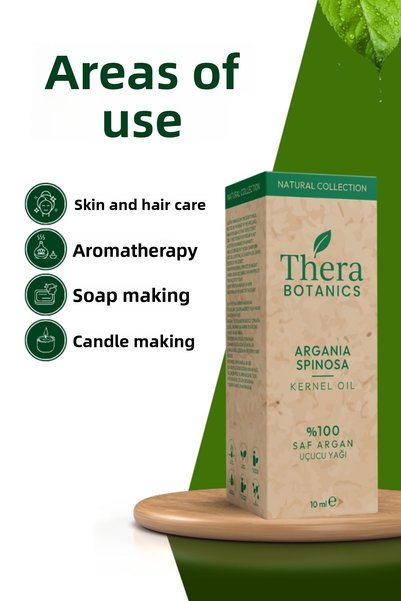 THERA BOTANICS 100% Pure Argan Oil 10 ml – Argania Spinosa (Natural & Pure Content)