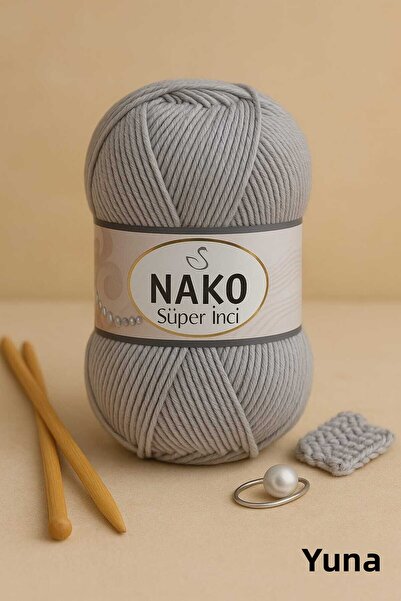 NAKO Super Pearl 25% Wool Hand Knitting Yarn 3079 Pinkish Grey