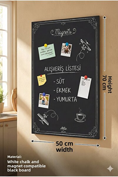 The Mia Black Magnet Board 70X50 cm