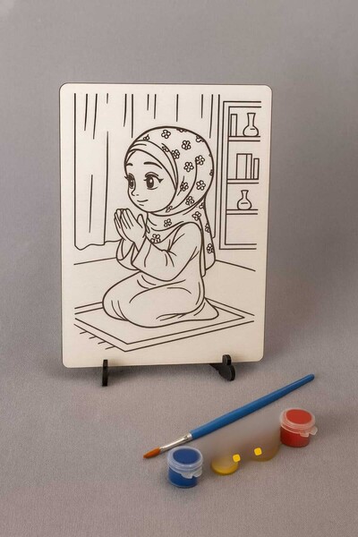 Bebek Özel Children's Wooden Paintable Desktop Model Board with Legs Model 046