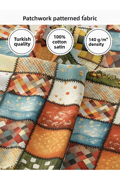 FabricMarket 100% βαμβακερό σατέν ύφασμα συνονθύλευμα – 155×100 cm – Για ραπτ...