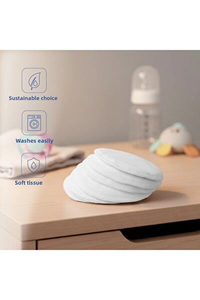 Babyjem وسادة صدر من القماش قابلة للغسل مكونة من 6 قطع