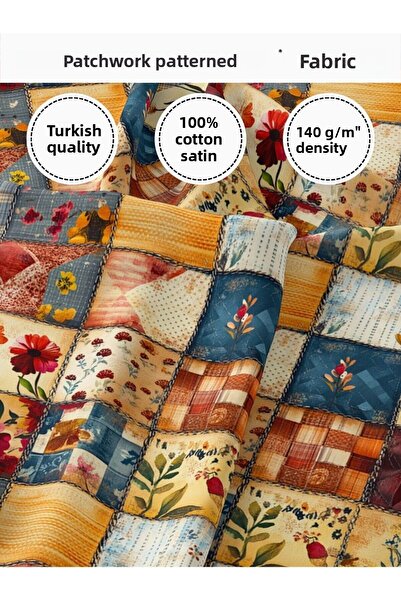 FabricMarket 100% βαμβακερό σατέν ύφασμα συνονθύλευμα – 155×100 cm – Για ραπτ...