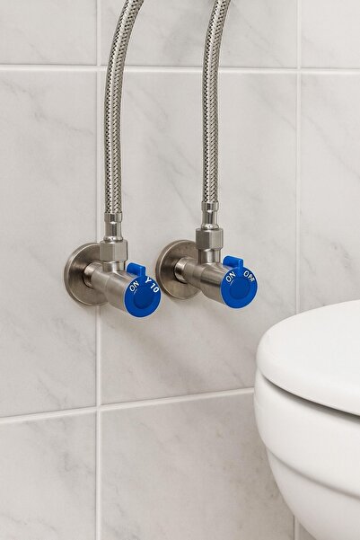 SUVİA طقم صنبور تاهارت مكون من قطعتين - ستانلس ستيل + خرطوم مرن 50 سم