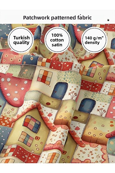 FabricMarket قماش ساتان قطني 100% - 155×100 سم - للخياطة والأعمال اليدوية