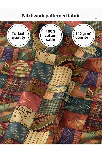 FabricMarket 100% βαμβακερό σατέν ύφασμα συνονθύλευμα – 155×100 cm – Για ραπτ...