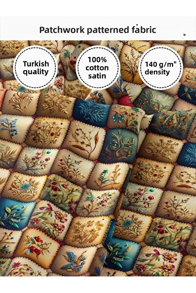 FabricMarket 100% βαμβακερό σατέν ύφασμα συνονθύλευμα – 155×100 cm – Για ραπτ...