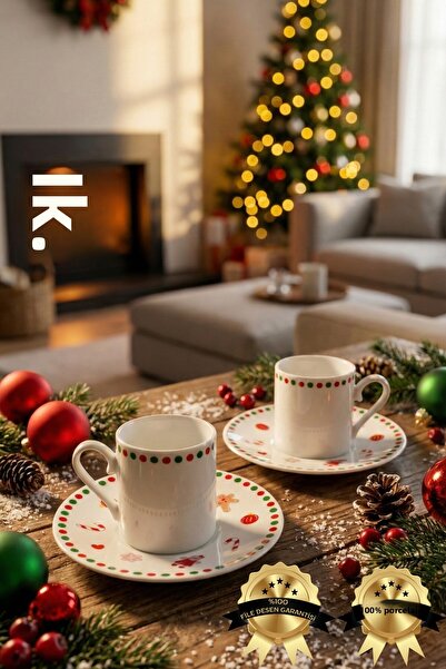 Heda Porselen طقم فناجين قهوة بورسلين لشخصين من كوكي مان