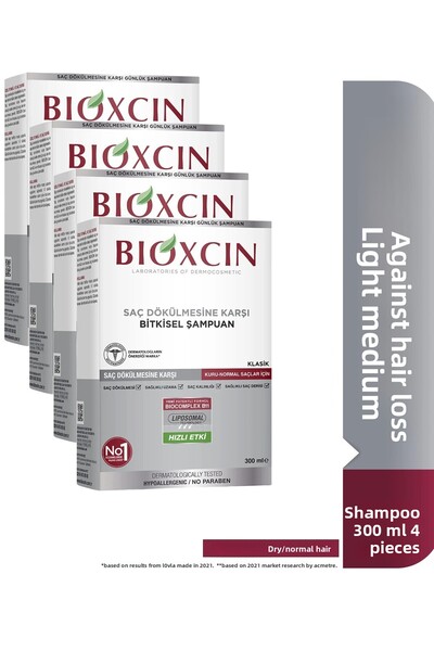 Bioxcin Classic Anti-Hair Loss Shampoo Genesis for Dry-Normal Hair 300 ml 4 Pieces