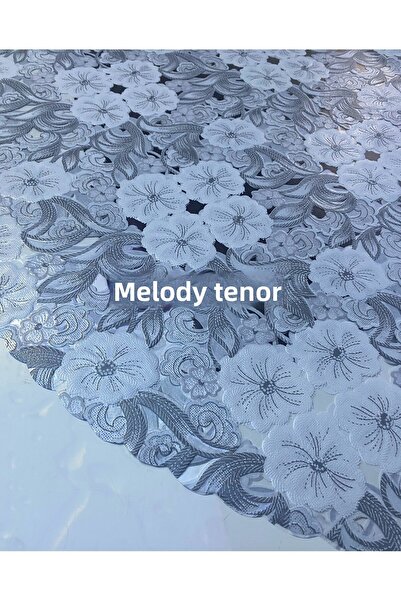 TNR Transparent Coating White Flower Leaf Pattern Non-Slip Wipeable Pvc Round Oilcloth Tablecloth