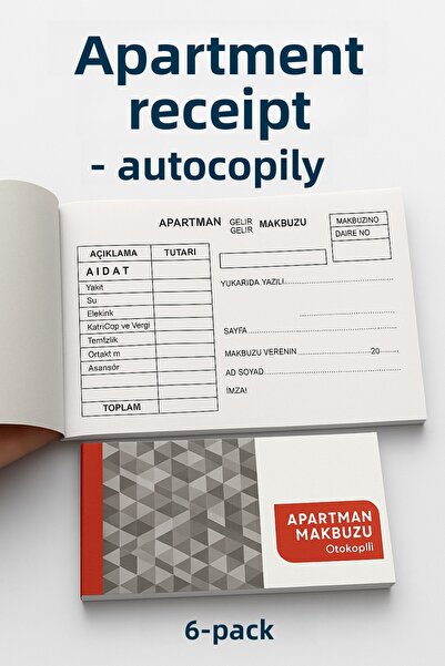 ANI OFİS KIRTASİYE A K حزمة من 6 قطع من إيصالات الإيجار السكنية ذاتية الدفع -...