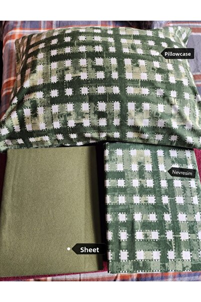 Sarev 100% Cotton Flannel Double Duvet Cover Set