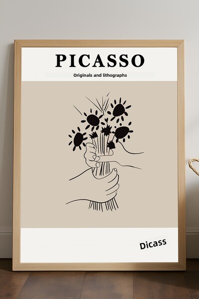 Duvarda Αφίσα με φυσικό ξύλινο πλαίσιο του Πάμπλο Πικάσο, διακοσμητική καλλιτ...