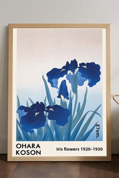 Duvarda Poster înrămat din lemn natural Ohara Koson, pictură decorativă de pe...