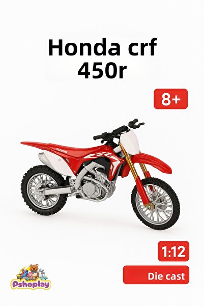 Pshoplay Honda Cfr450R Red 1:12 Metal Diecast Model Motorcycle
