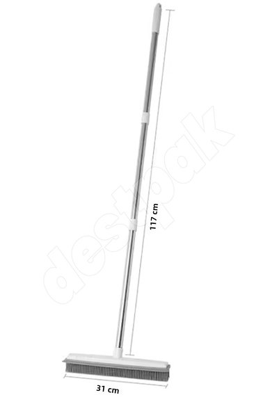 Destpak Rubber Floor Brush with Squeegee - Easy to Clean - Stain-Resistant Brush - Silicone Sweeper