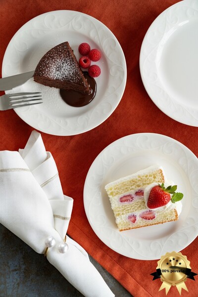 Heda Porselen Bahar 6-Piece Porcelain Cake Plate Set