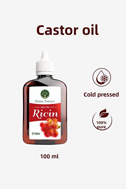 Herbal Therapy زيت الخروع (زيت الريسين) - زيت نباتي نقي معصور على البارد 100 مل