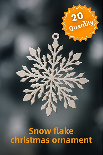 FitVult زينة عيد الميلاد على شكل ندفة ثلج بلاستيكية 20 قطعة زخرفية 5 سم ندفة ...