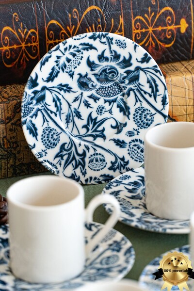 Heda Porselen طقم فناجين قهوة من البورسلين مكون من 4 قطع من Nilüfer لشخصين