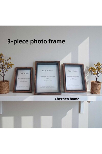 ÇEÇEN HOME 3-Piece Frame Set Wooden Case with Glass Front Decorative Picture Frame Photo Frame