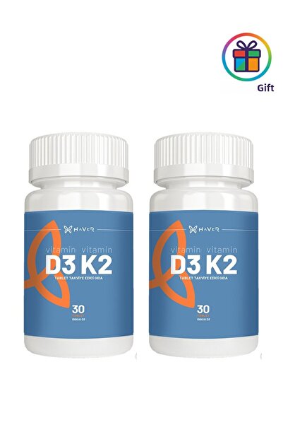 Haver Vitamin D3K2 30 Tablets 2 Pieces (with Lozenge Gift)