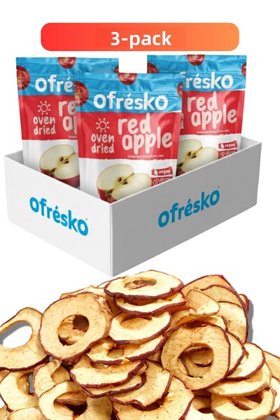 Ofrésko التفاح الأحمر المجفف في الفرن 30 جرام 3 عبوات - فواكه مجففة في الفرن