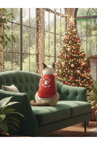 Gobo Merry Meows Christmas Themed Cat and Dog Outfit Dress Christmas Designed Small/S/Size 1