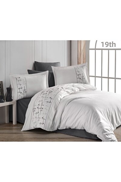 Fiesta Tekstil طقم غطاء لحاف مطرز من القطن الساتان إنكا