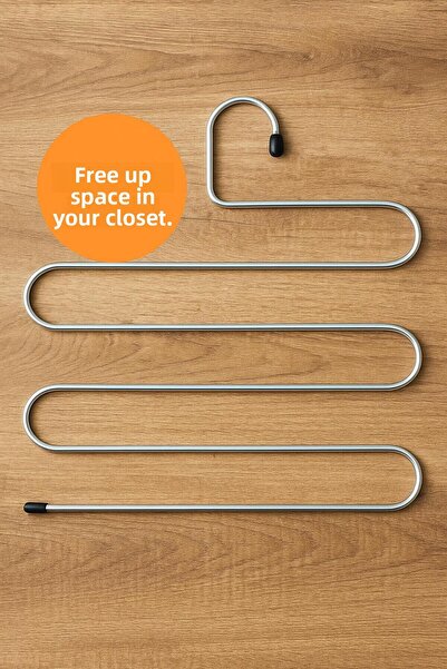 HİG HOME مجموعة من 5 قطع - علاقة معدنية سميكة مكونة من 5 طبقات |   منظم ملابس متعدد الاستخدامات غير قابل للانزلاق (يدعم الأوزان الثقيلة)