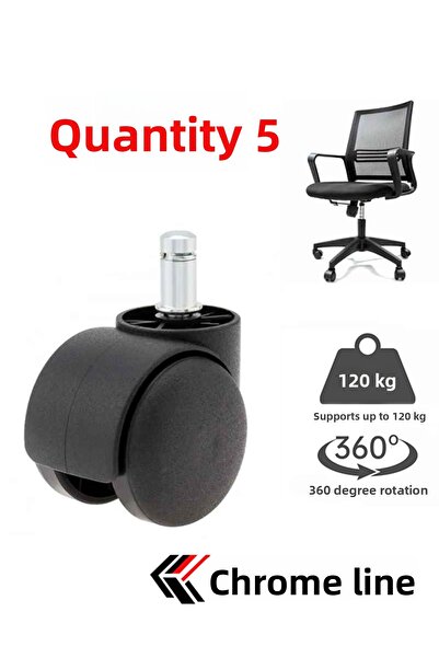 Cromline Office Sofa Chair Wheel 5 Pieces with 50 Mm Pins