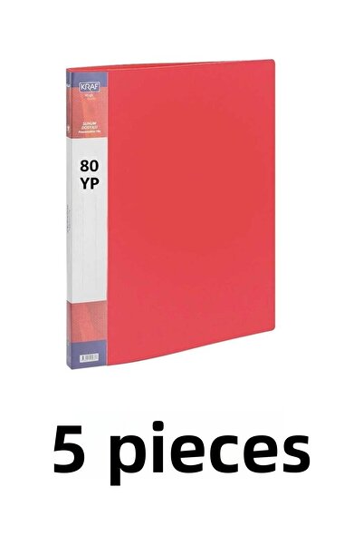 Noki 5 قطع كرافت 80 ورقة ملف عرض أحمر