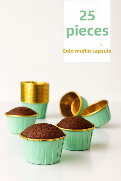 Funny Life 25-Piece Gold Kraft Muffin Cupcake Mold Cake Capsule, Safari Conce...