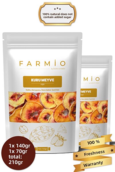 FARMİO خوخ مجفف بدون سكر – 210 جرام – طبيعي وخالٍ من المواد المضافة