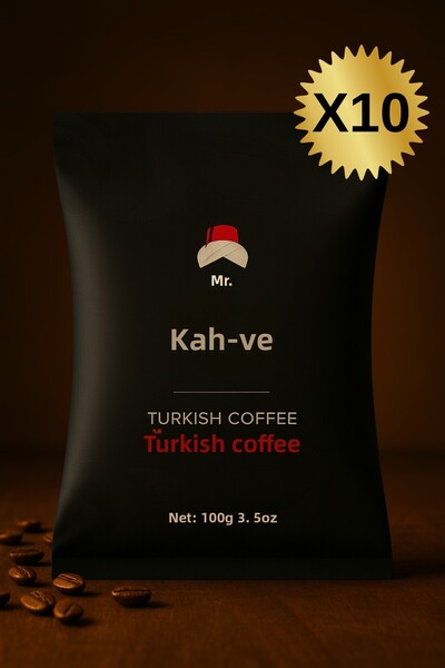 Bey Kahve قهوة عربية تركية 100% 100 جرام 10 قطع – مذاق ناعم، حبوب متوسطة الحب...