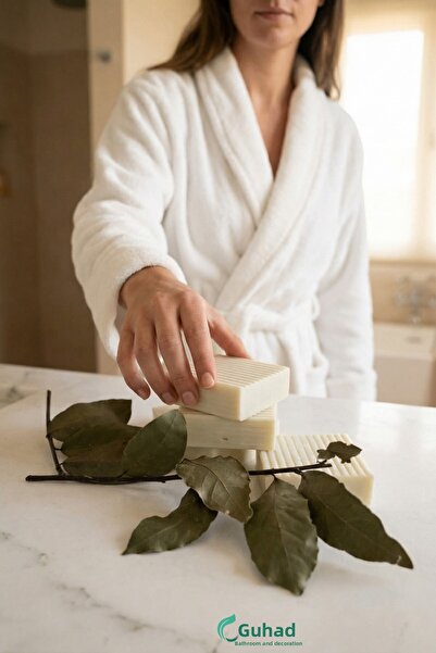 GUHADO صابون الغار الطبيعي 120 جرام - بدون إضافات، إنتاج بارد (قطعة واحدة)