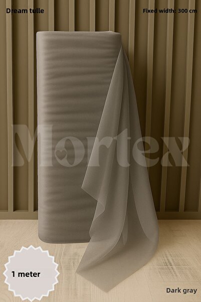 Mortex تول رمادي داكن من نوع Hayal، مقاس 1 متر، الأكثر ثباتًا 3 أمتار، لتزيين حفلات الخطوبة، الحناء، الزفاف، البوتشا، الأبواب، حفلات الولادة