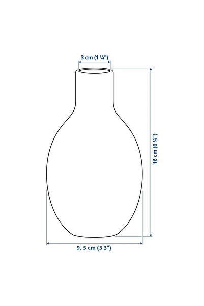 IKEA Blodbjörk Ceramic Vase, Pale Pink-Blue, 16 cm