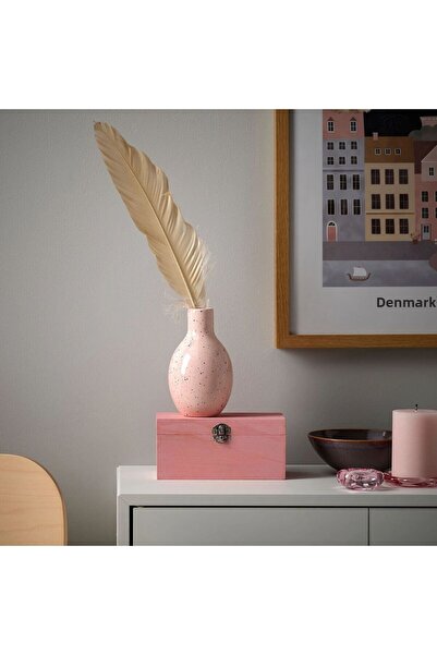 IKEA Blodbjörk Ceramic Vase, Pale Pink-Blue, 16 cm