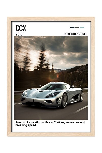 gxe.art Pictură cu poster cu rame din lemn Koenigsegg CCX – Hypercar suedez