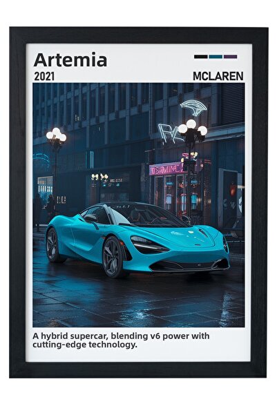 gxe.art Pictură cu poster cu rama din lemn McLaren Artura – Supercar hibridă