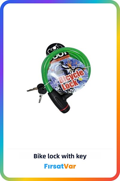 FırsatVar قفل سرقة الدراجة مع مفتاح أمان فولاذي