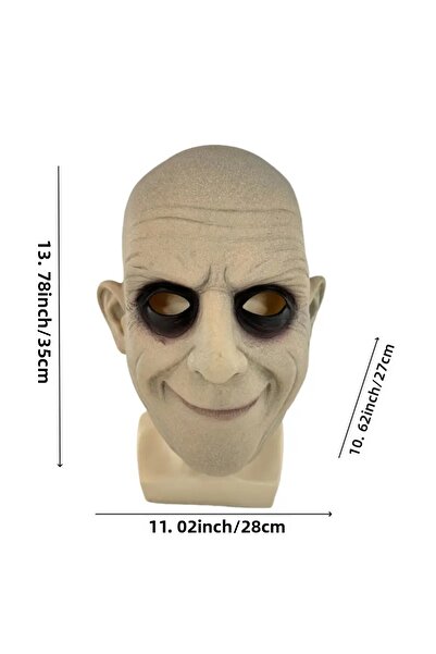 CN Realistic Mysterious Uncle Horror Mask - Classic Black Funny Character Costume Latex Material