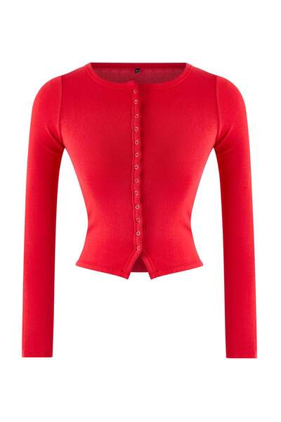 Trendyol Collection Red Knitted Blouse Twoaw26Bz00193