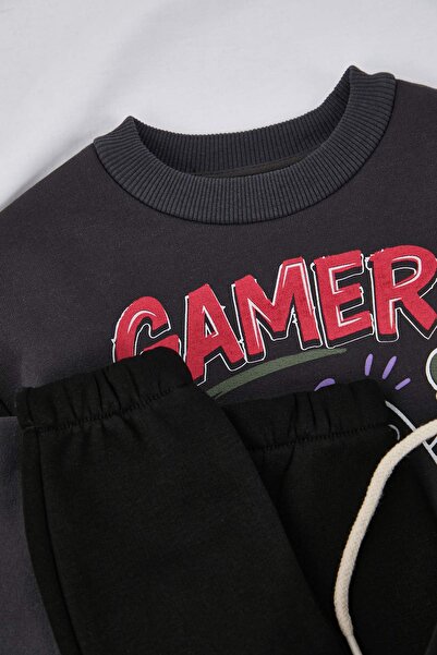 TRENDYOLKIDS Антрацитовий трикотажний комплект TKDAW26AU00057