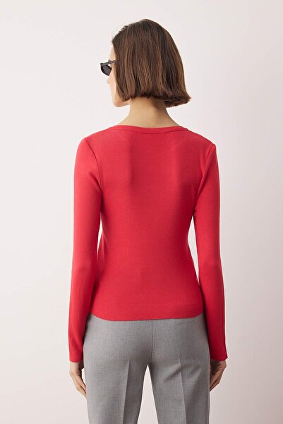 Trendyol Collection Red Soft Textured Knitwear Cardigan Twoaw26Hi00264